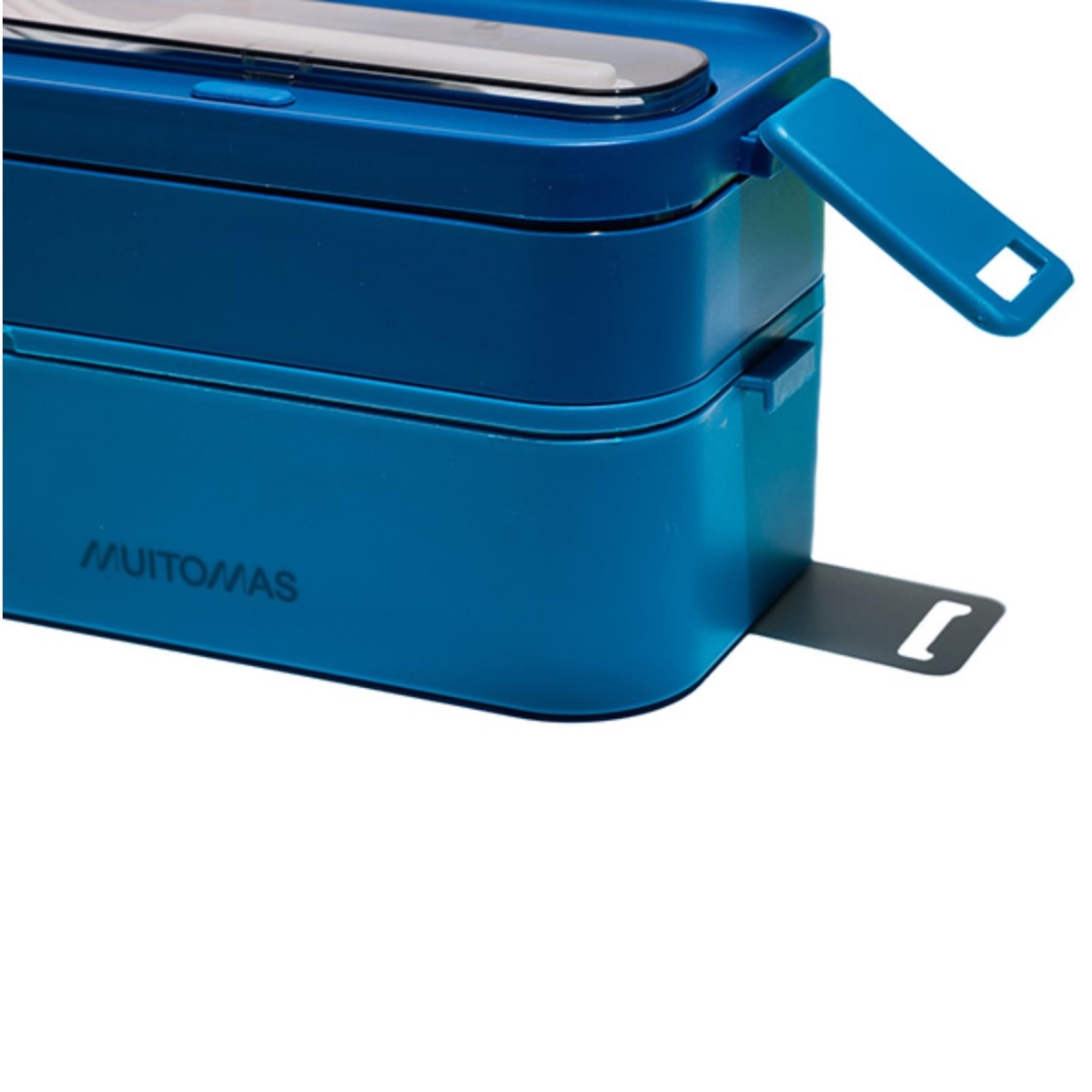 Muitomas Δοχείο Φαγητού 1700ml Πλαστικό με Καπάκι, Πιρούνι και Κουτάλι, Κατάλληλο για Φούρνο Μικροκυμάτων Μπλε LUNCHBOXLBL - Image 3