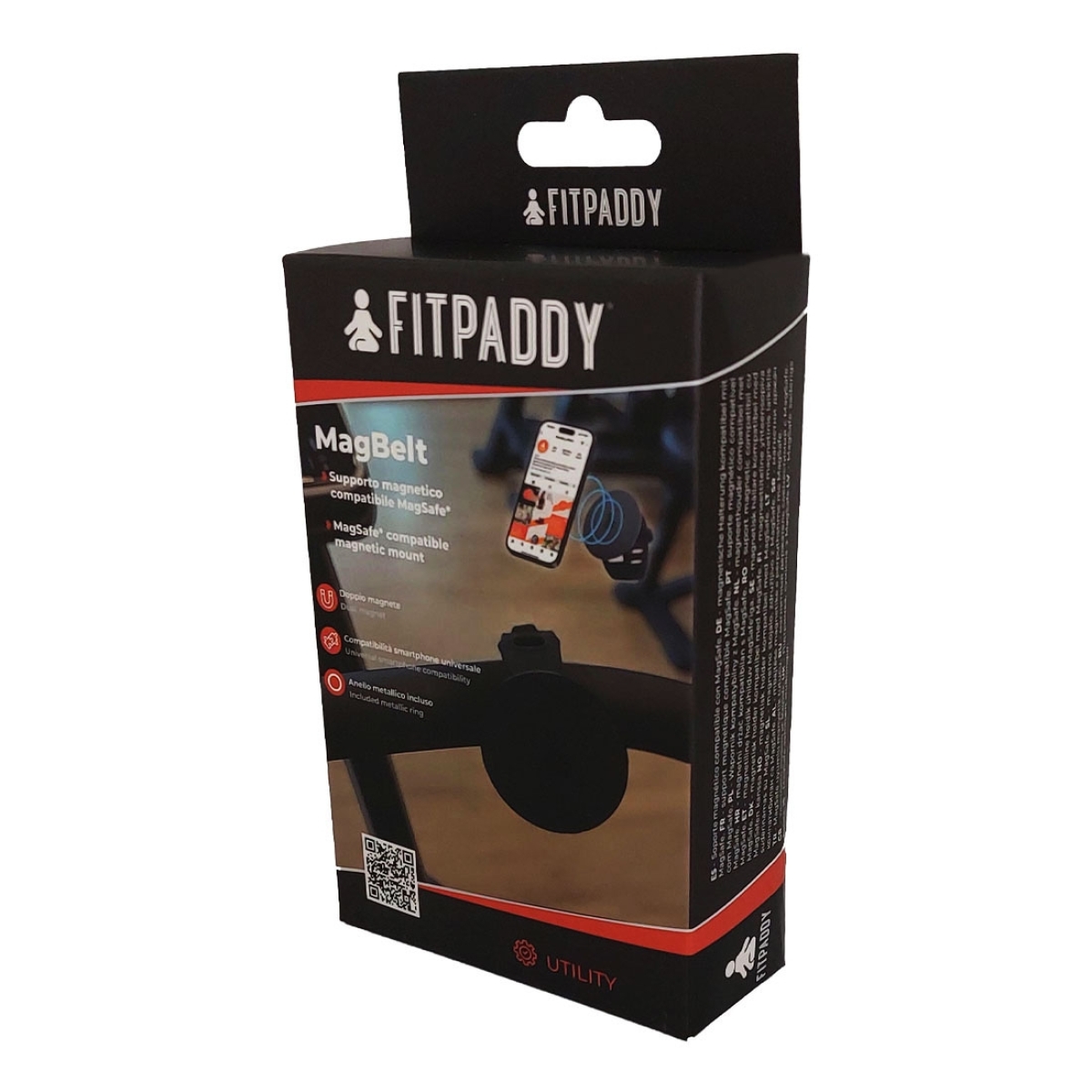 FITPADDY Βάση Κινητού Μαγνητική με Λουράκι Μαύρη MAGBELT - Image 2