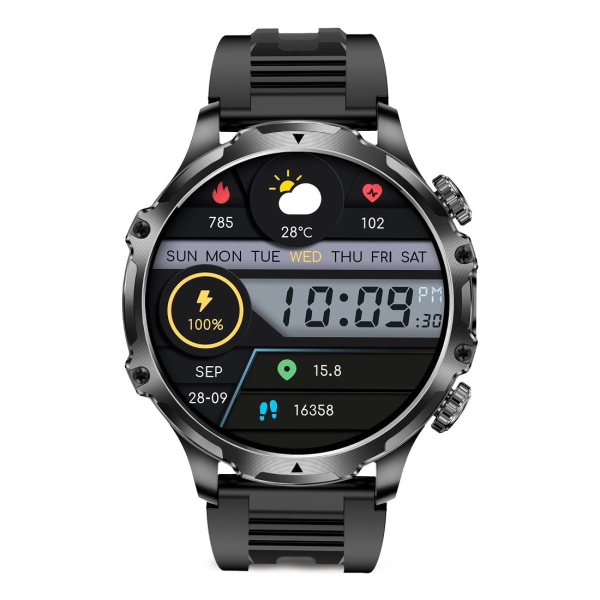 KSIX Smartwatch Venture, 1.85" TFT IP67 Sports & Health Mode Μαύρο BXSW27N - Image 2