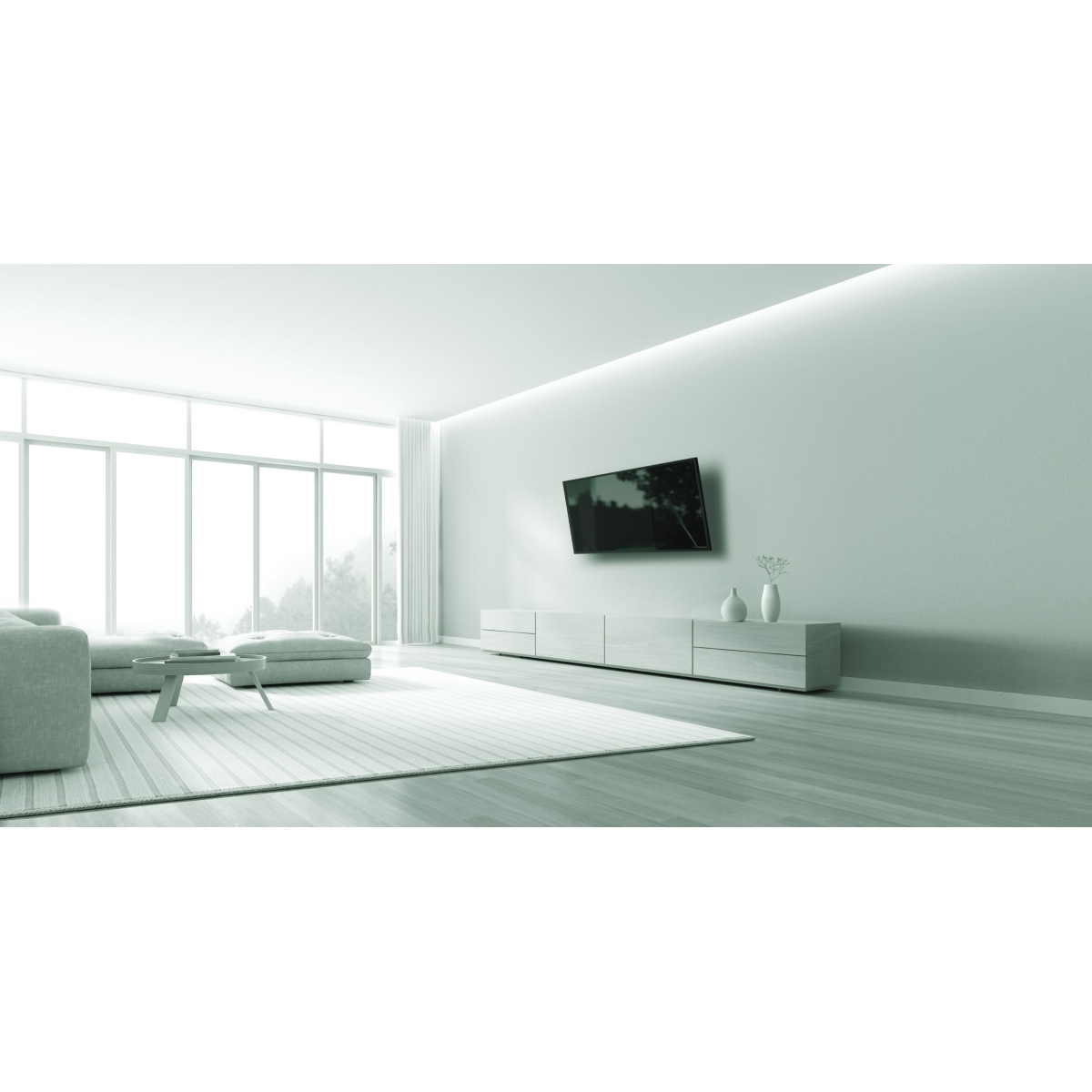 Meliconi Βάση TV για Οθόνες 40-75 ιντσών, για Τοίχο/Γυψοσανίδα μεγ. Βάρος 45/30kg FlatStyle FTR400 CG 580478 - Image 2