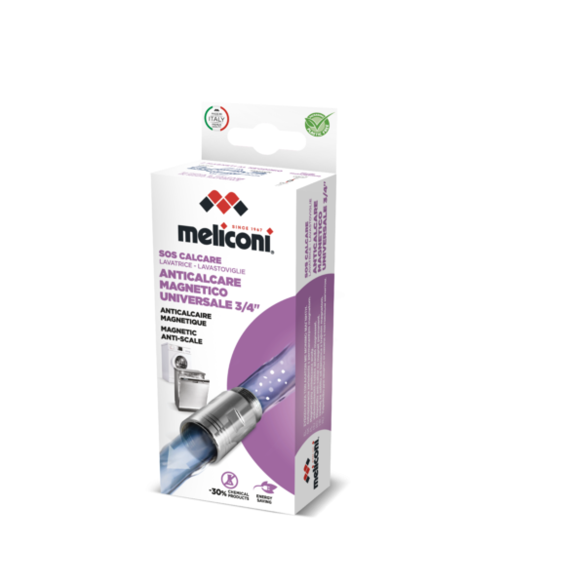 Meliconi Μαγνητικό Αφαλατικό Σύνδεσμος Σωλήνα Universal 3/4" SOS CALCARE 656154 - Image 4