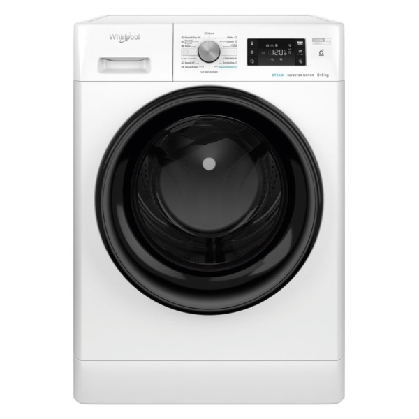 Whirlpool Πλυντήριο-Στεγνωτήριο Ρούχων 8kg/6kg Ατμού 1400 Στροφές FFWDB 864349 BV EE