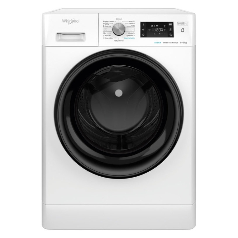 Whirlpool Πλυντήριο-Στεγνωτήριο Ρούχων 8kg/6kg Ατμού 1400 Στροφές FFWDB 864349 BV EE