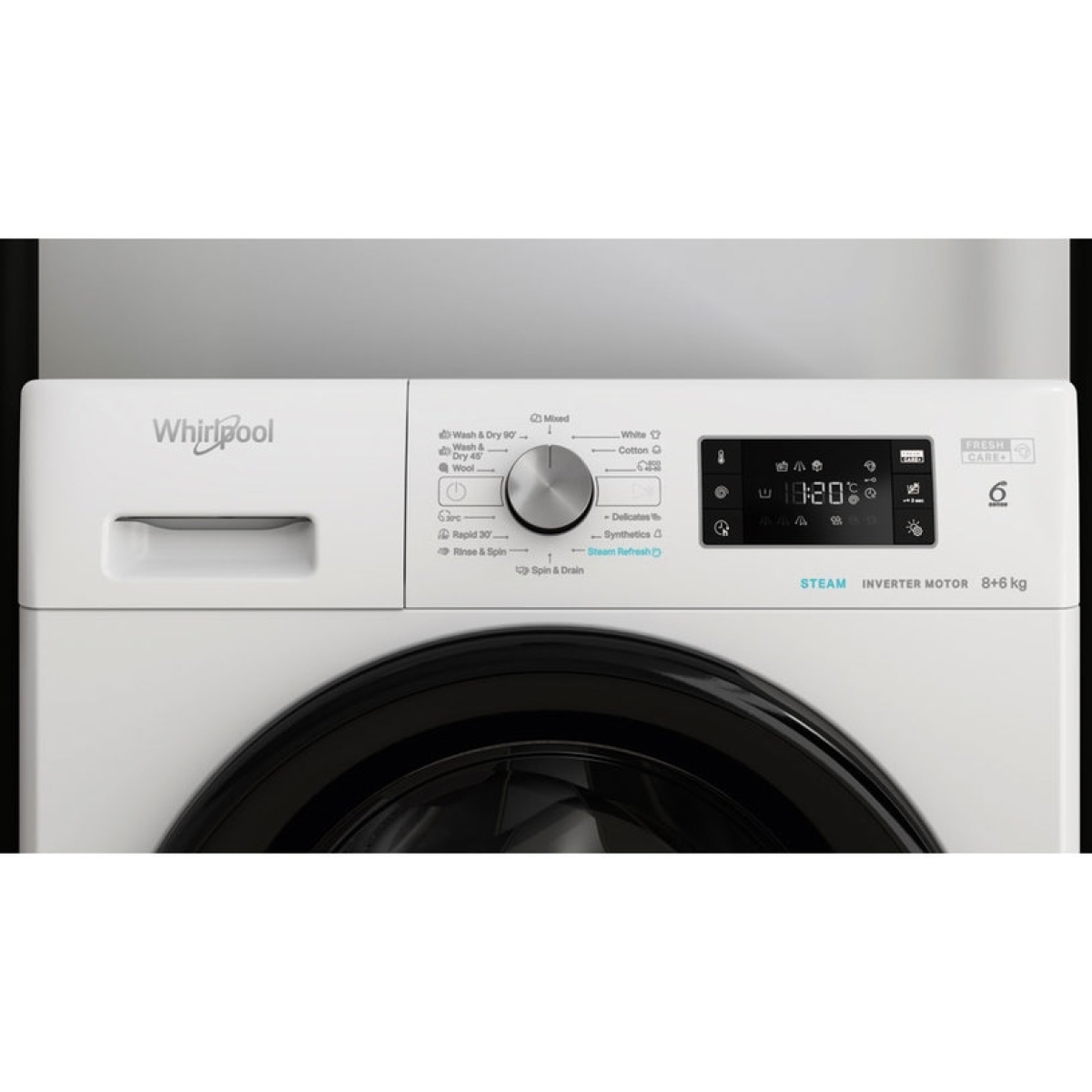 Whirlpool Πλυντήριο-Στεγνωτήριο Ρούχων 8kg/6kg Ατμού 1400 Στροφές FFWDB 864349 BV EE - Image 4