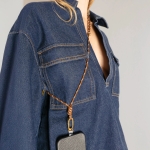 Tapper Λουράκι Λαιμού/Cross-Body Universal Καφέ Nylon / Χρυσό 18K 1162 - Image 3