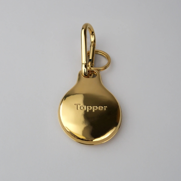 Tapper Μεταλλική Θήκη για Airtag με Καραμπινέρ Επίχρυση 18K Gold 1833