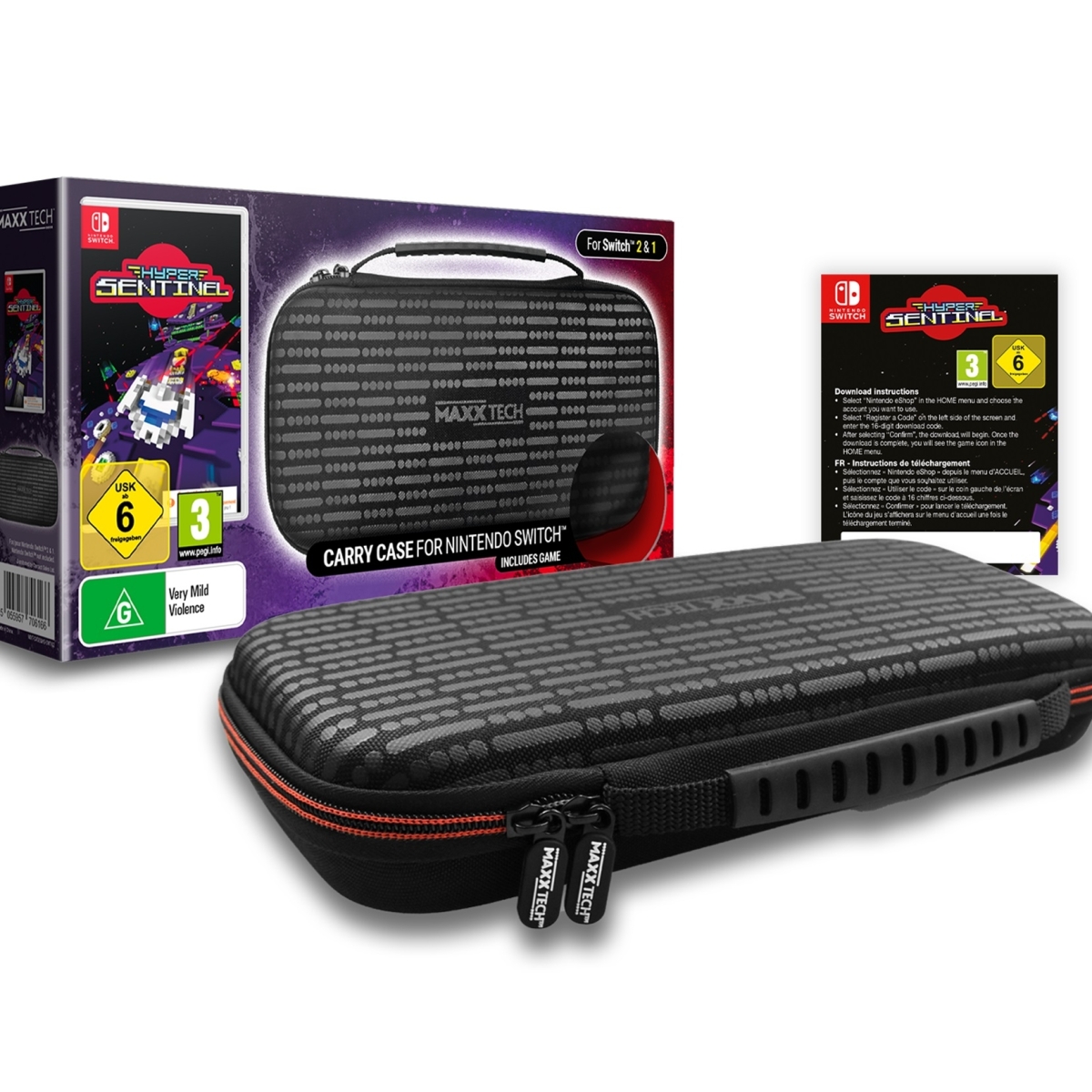 Maxx Tech Premium Θήκη Μεταφοράς & Παιχνίδι Hyper Sentinel (Κωδικός) Bundle για Nintendo Switch MXT-CASE&HS-SW1&2 - Image 3