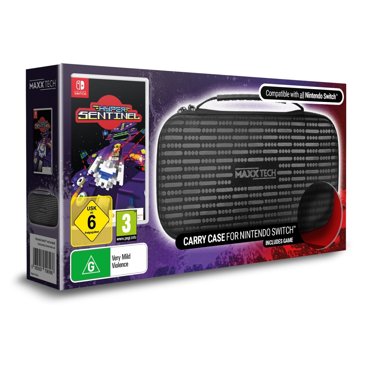 Maxx Tech Premium Θήκη Μεταφοράς & Παιχνίδι Hyper Sentinel (Κωδικός) Bundle για Nintendo Switch MXT-CASE&HS-SW1&2 - Image 4