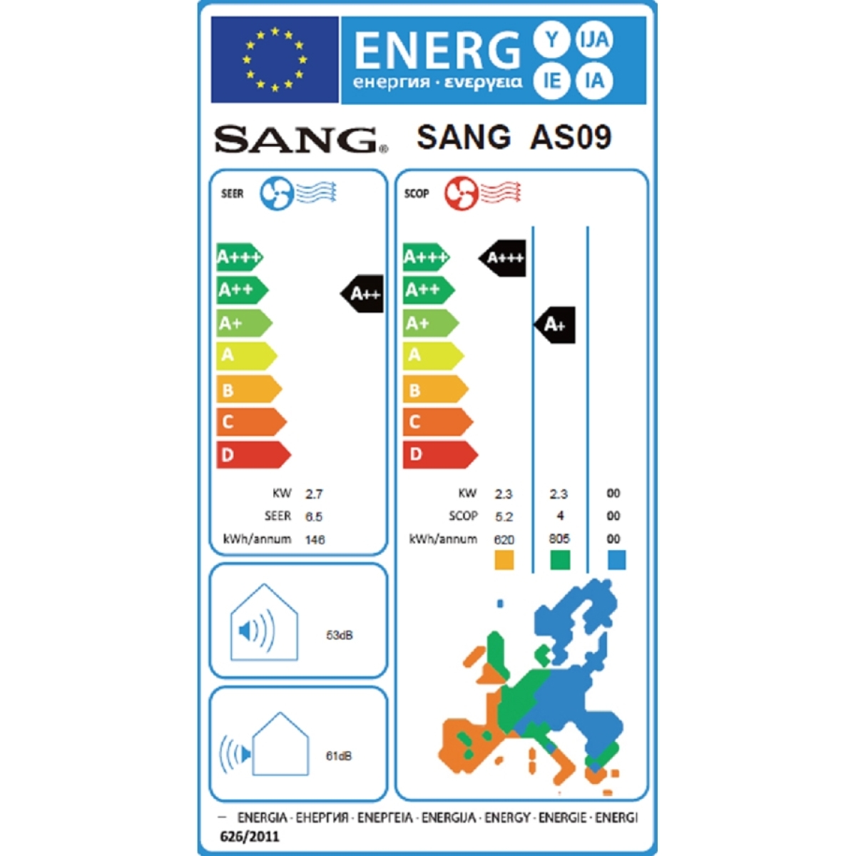 Sang Κλιματιστικό Inverter 9000 BTU A++/A+ AS-09IN / AS-09OUT - Image 2