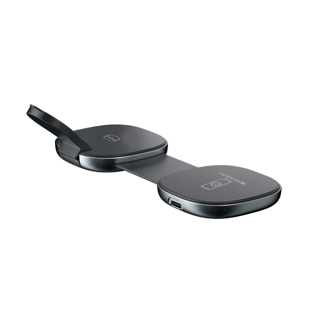 Baykron Ασύρματος Φορτιστής Ταξιδίου MagSafe 15W Τριών Θέσεων Μαύρος BKR-PR-PCH-WC - Image 2