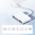 Joyroom Lightning OTG HUB - USB-A 3.2 / Lightning / SD, TF card reader Λευκό S-H142 - Image 2
