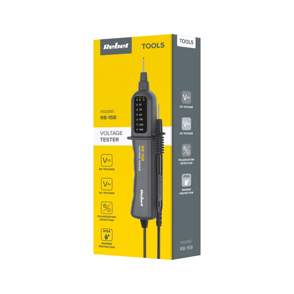 Rebel Ανιχνευτής Τάσης AC/DC με Εύρος Μέτρησης 6-400V MIE-RB-15B - Image 3
