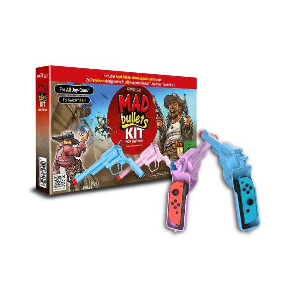 Maxx Tech Παιχνίδι Mad Bullets για Nintendo Switch 1&2 με 2x Revolver Αξεσουάρ για Χειριστήρια Joy-Con MXT-MB-SW1&2