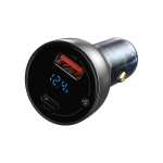 Baseus Φορτιστής Αυτοκινήτου 12V, Max 65W, 1xUSB-A , 1xUSB-C Particular Digital Display Γκρι CCKX-C0A - Image 4