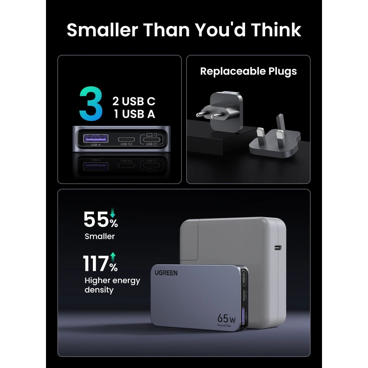 Nexode Pro GaN Ultra-Slim Fast Γκρι X753 / 25356