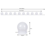 Φωτάκια LED για Καθρέπτη Μακιγιάζ USB 6W 5V 10 Φωτάκια σε Σειρά Ρυθμιζόμενο Λευκό 00018910 - Image 2