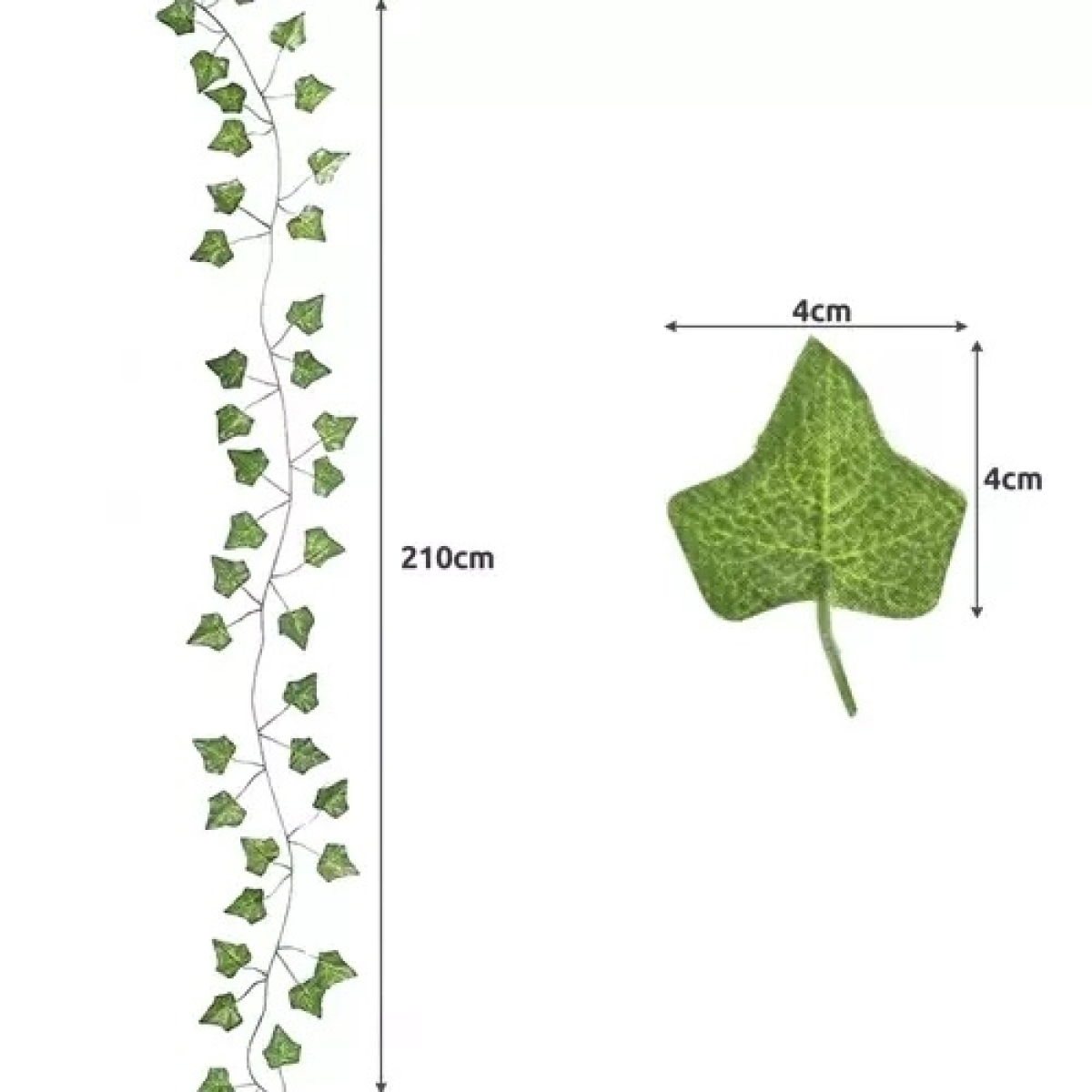 Διακοσμητική Γιρλάντα Κισσός 210cm 12 τμχ Πράσινη 00019735 - Image 2