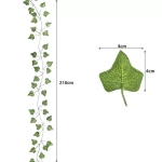 Διακοσμητική Γιρλάντα Κισσός 210cm 12 τμχ Πράσινη 00019735 - Image 2