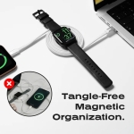 STATIK MagStack Duo Φόρτιστης Apple Watch 5W 2σε1 με Καλώδιο Φόρτισης 60W Type C σε Type C Λευκό 1,5m PUP-0497-3FT-CC-WHT - Image 2
