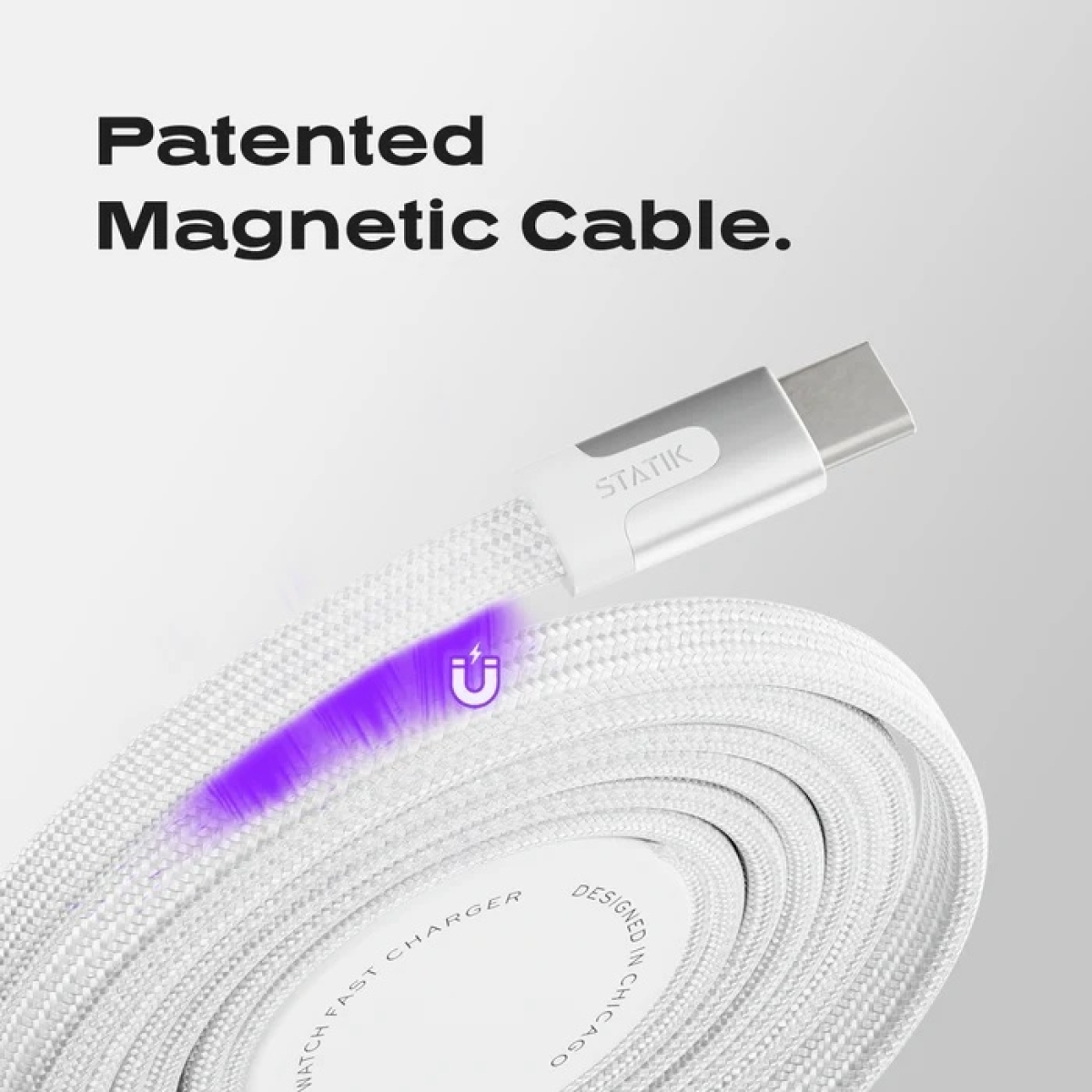 STATIK MagStack Duo Φόρτιστης Apple Watch 5W 2σε1 με Καλώδιο Φόρτισης 60W Type C σε Type C Λευκό 1,5m PUP-0497-3FT-CC-WHT - Image 3