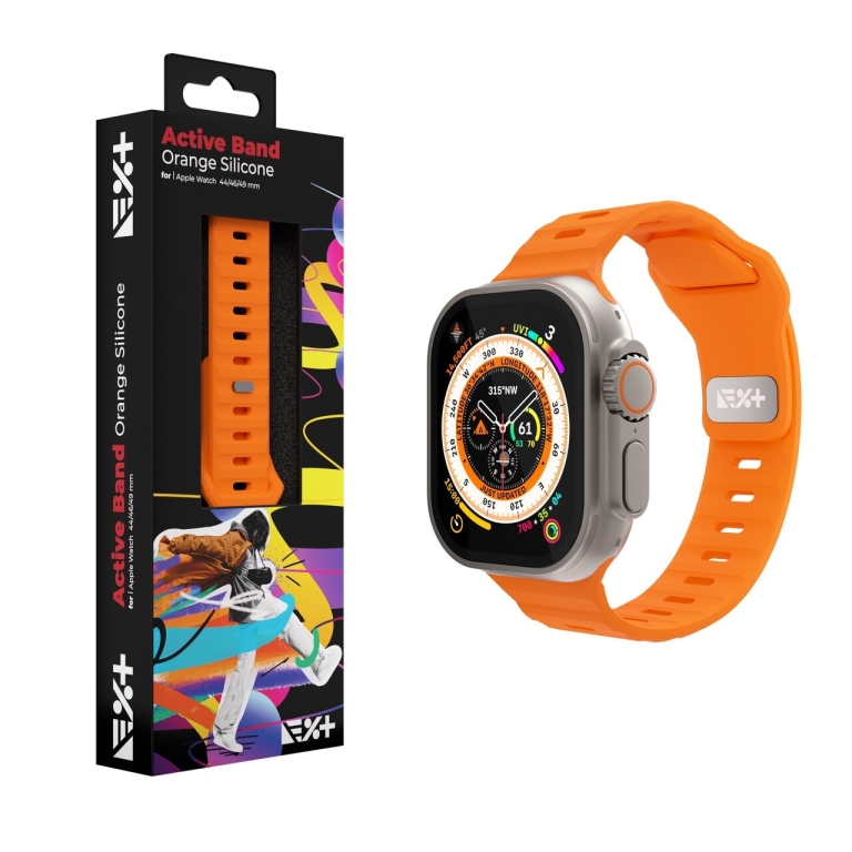 NEXT ONE Λουράκι Σιλικόνης ACTIVE BAND για Apple Watch 44/46/49MM Πορτοκαλί AW-LG-ACTIVE-ORG