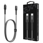 NEXT ONE Καλώδιο Φόρτισης Type C σε Type C 5A Braided 1.2m Space Gray (Γκρι) USBCX2-BRD-SG