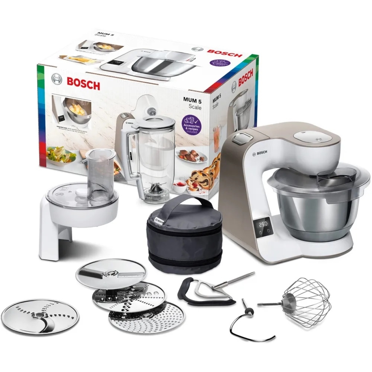 Bosch Κουζινομηχανή 1000W με Ανοξείδωτο Κάδο 3.9lt MUM5XW20 - Image 2