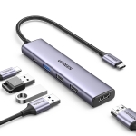 Ugreen USB 3.0 Hub 5 Θυρών με σύνδεση USB-C Ασημί 15495