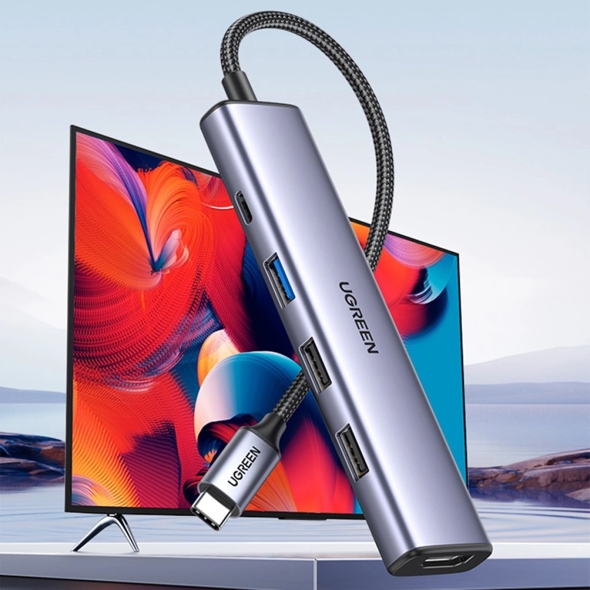 Ugreen USB 3.0 Hub 5 Θυρών με σύνδεση USB-C Ασημί 15495 - Image 2
