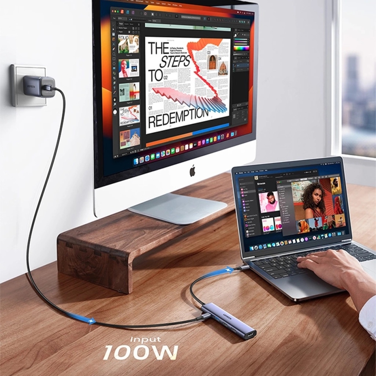 Ugreen USB 3.0 Hub 5 Θυρών με σύνδεση USB-C Ασημί 15495 - Image 4