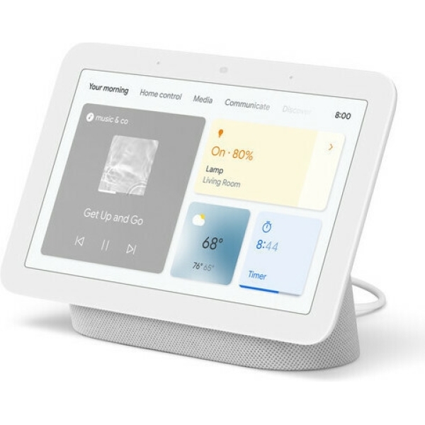 Google Nest Hub (2nd Gen) Smart Hub Wi-Fi / Bluetooth / Thread Συμβατό με Google Home σε Χρώμα Chalk Λευκό