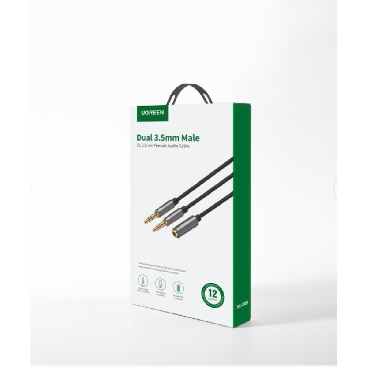 Ugreen Καλώδιο 3.5mm female - 2x 3.5mm male Μαύρο 0.28m 20899 - Image 3