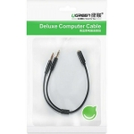 Ugreen Καλώδιο 3.5mm female - 2x 3.5mm male Μαύρο 0.28m 20899 - Image 2