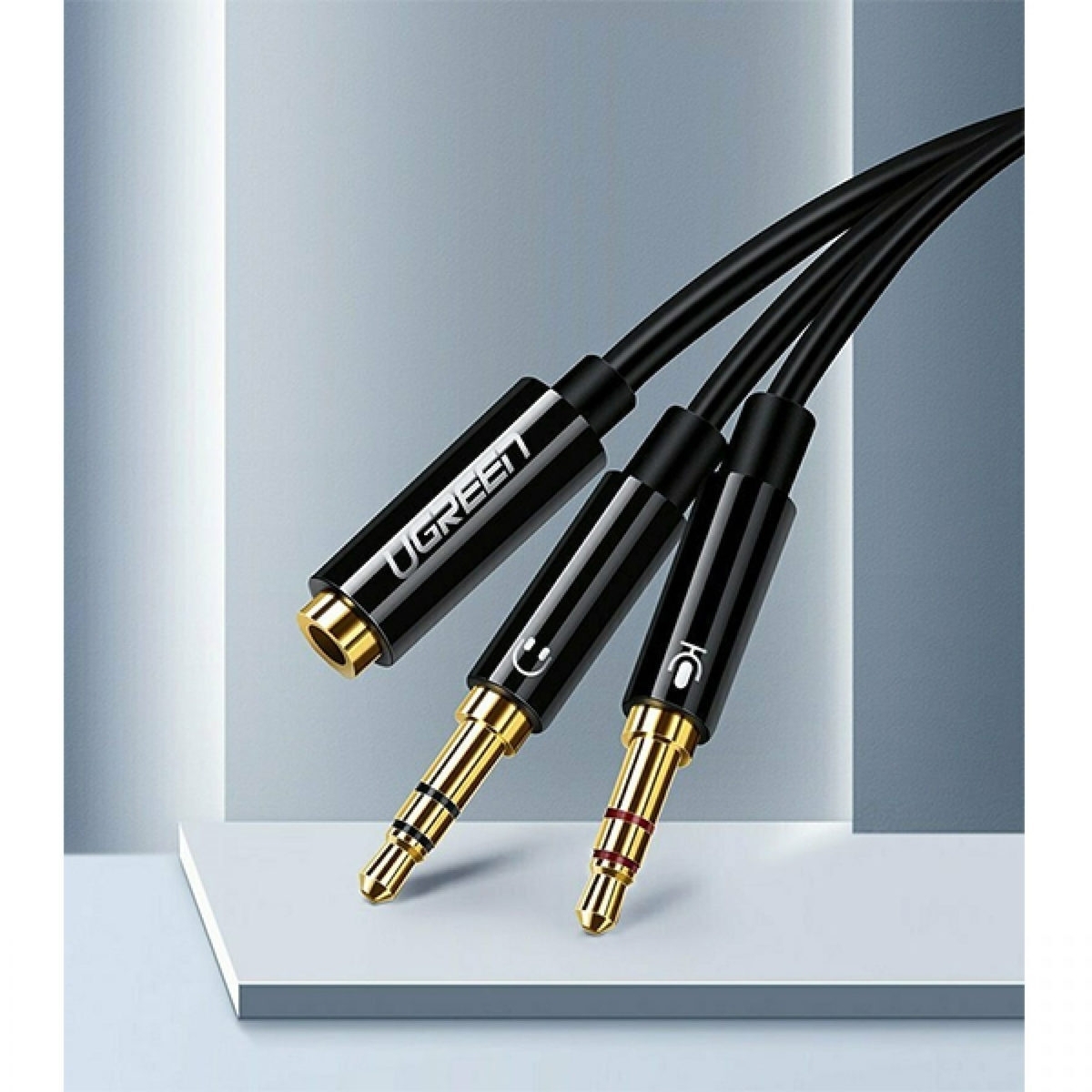 Ugreen Καλώδιο 3.5mm female - 2x 3.5mm male Μαύρο 0.28m 20899 - Image 4