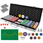 Σετ 500 Μάρκες Poker σε Βαλίτσα με 2 Τράπουλες Τσόχα και 5 Ζάρια 00009538