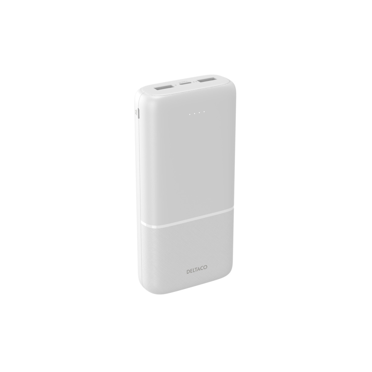 Deltaco Power bank 20 000 mAh, 2x USB-A, 1x USB-C, Pass-through Charging Λευκό PB-C1006 - Image 4