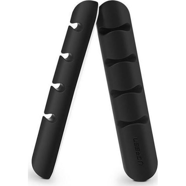 Ugreen Cable Organizer - Αυτοκόλλητο Κλιπ Οργάνωσης Καλωδίων 4 Θέσεων - 2 Τεμάχια - Black (30762)