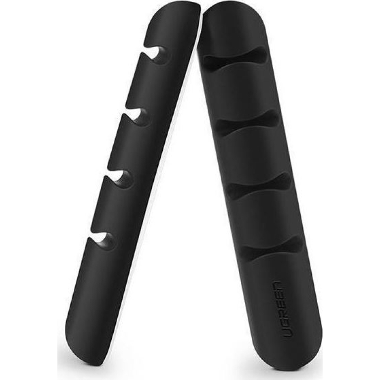 Ugreen Cable Organizer - Αυτοκόλλητο Κλιπ Οργάνωσης Καλωδίων 4 Θέσεων - 2 Τεμάχια - Black (30762)
