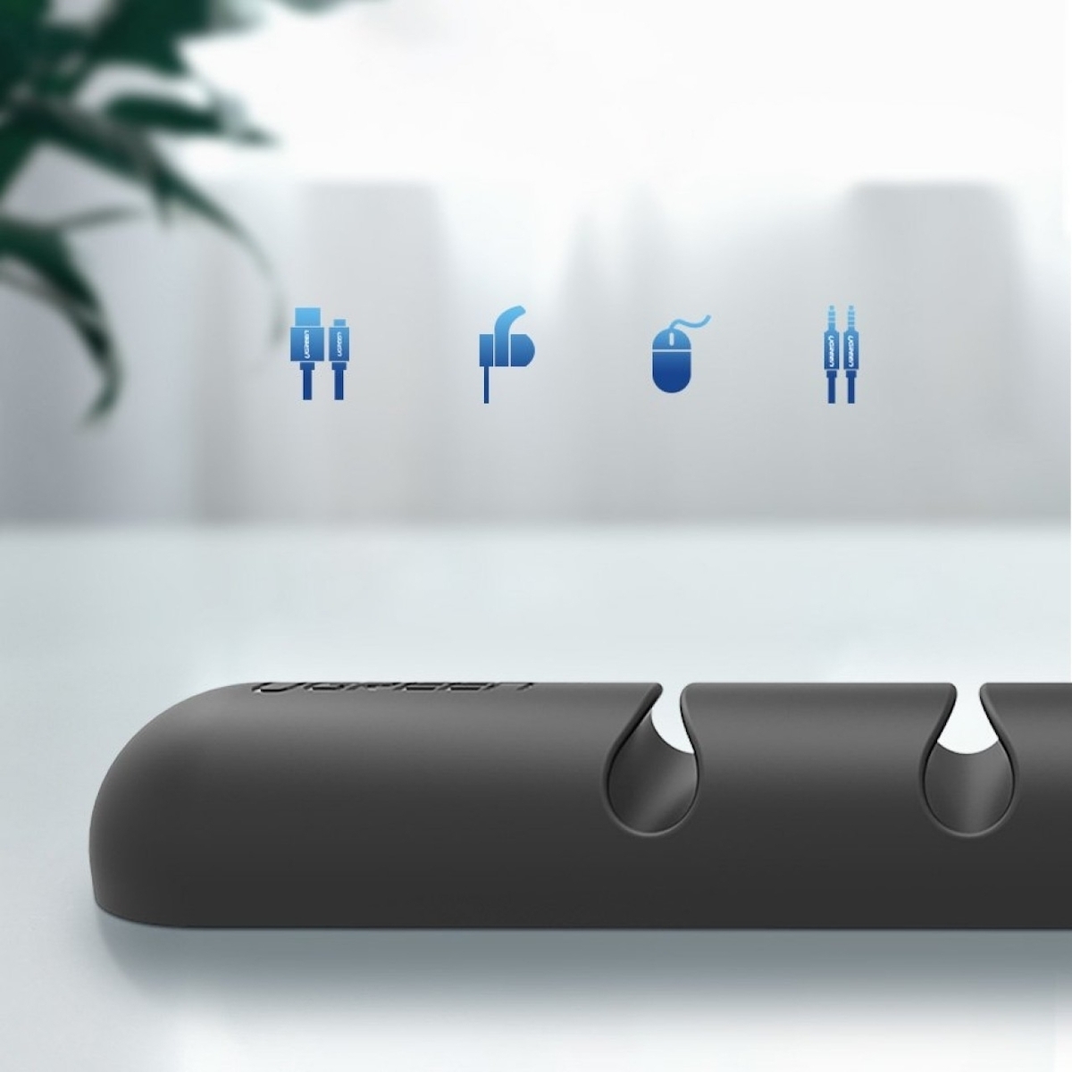 Ugreen Cable Organizer - Αυτοκόλλητο Κλιπ Οργάνωσης Καλωδίων 4 Θέσεων - 2 Τεμάχια - Black (30762) - Image 3