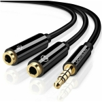 Ugreen Καλώδιο Audio Splitter 3.5mm Αρσενικό σε 3.5 Θηλυκό 20cm Μαύρο 30620 - Image 2