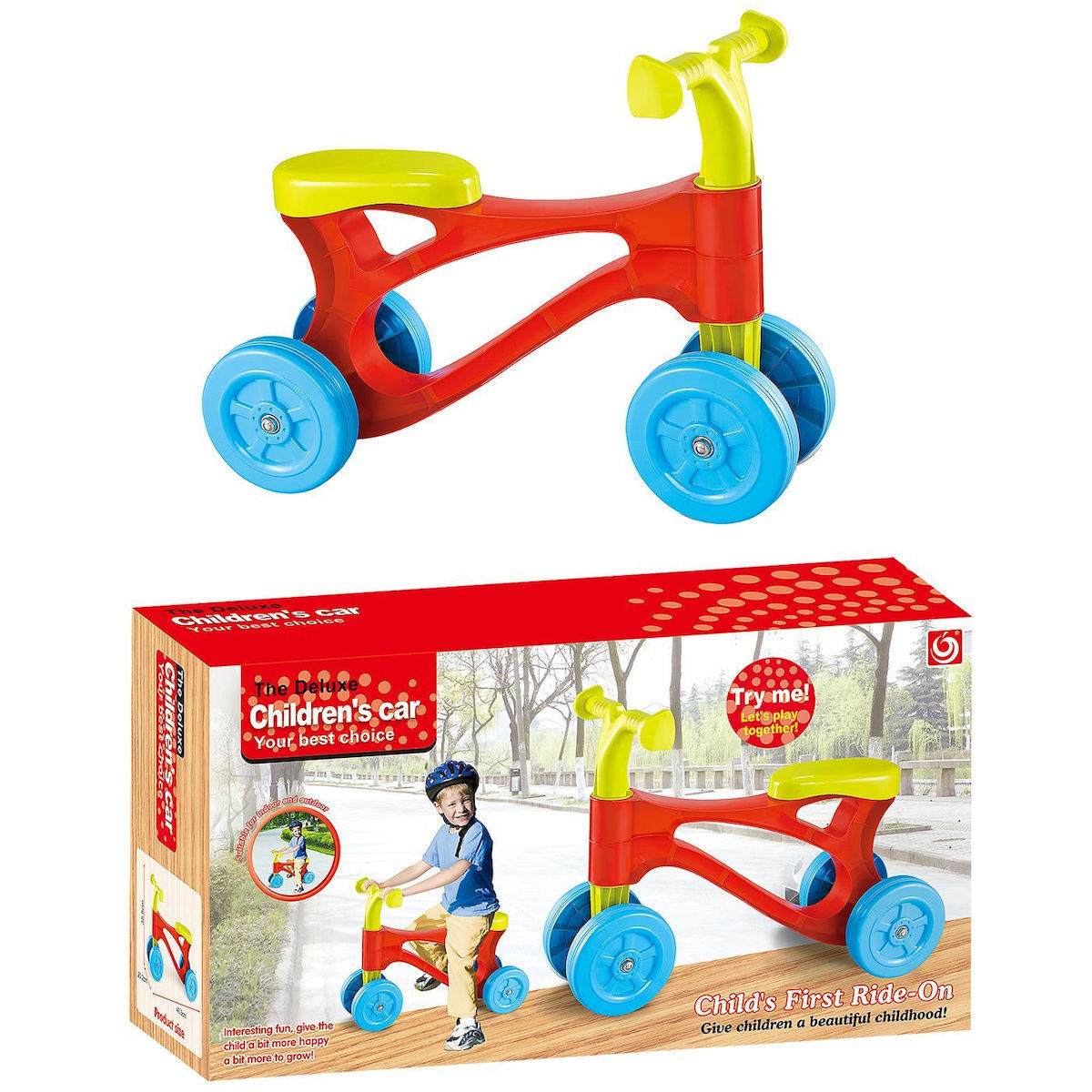 Παιδικό Ποδηλατάκι Ισορροπίας ToyMarkt Συναρμολογούμενο με Τριγωνικό Σασί – 44x24x11cm