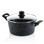 WCCC0009028MBB Βαθιά Κατσαρόλα Αλουμινίου 7.1Lt 24cm με Αντικολλητική Επίστρωση με Γυάλινο Καπάκι