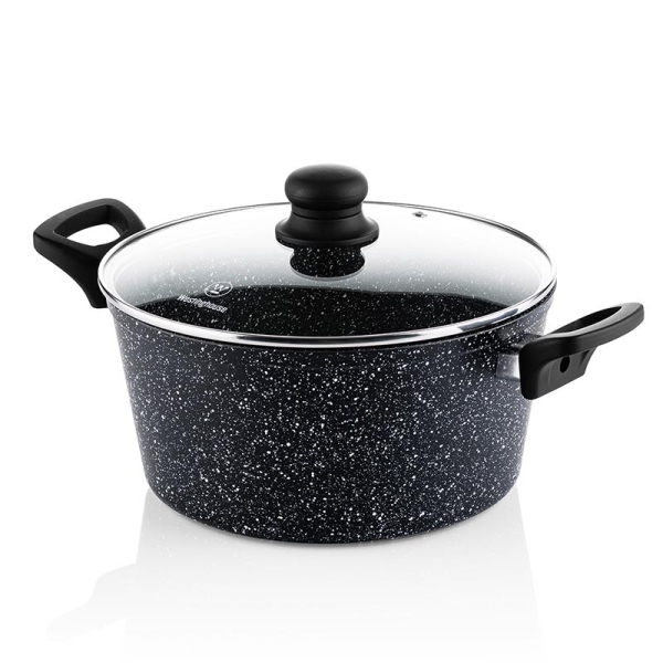 WCCC0009028MBB Βαθιά Κατσαρόλα Αλουμινίου 7.1Lt 24cm με Αντικολλητική Επίστρωση με Γυάλινο Καπάκι