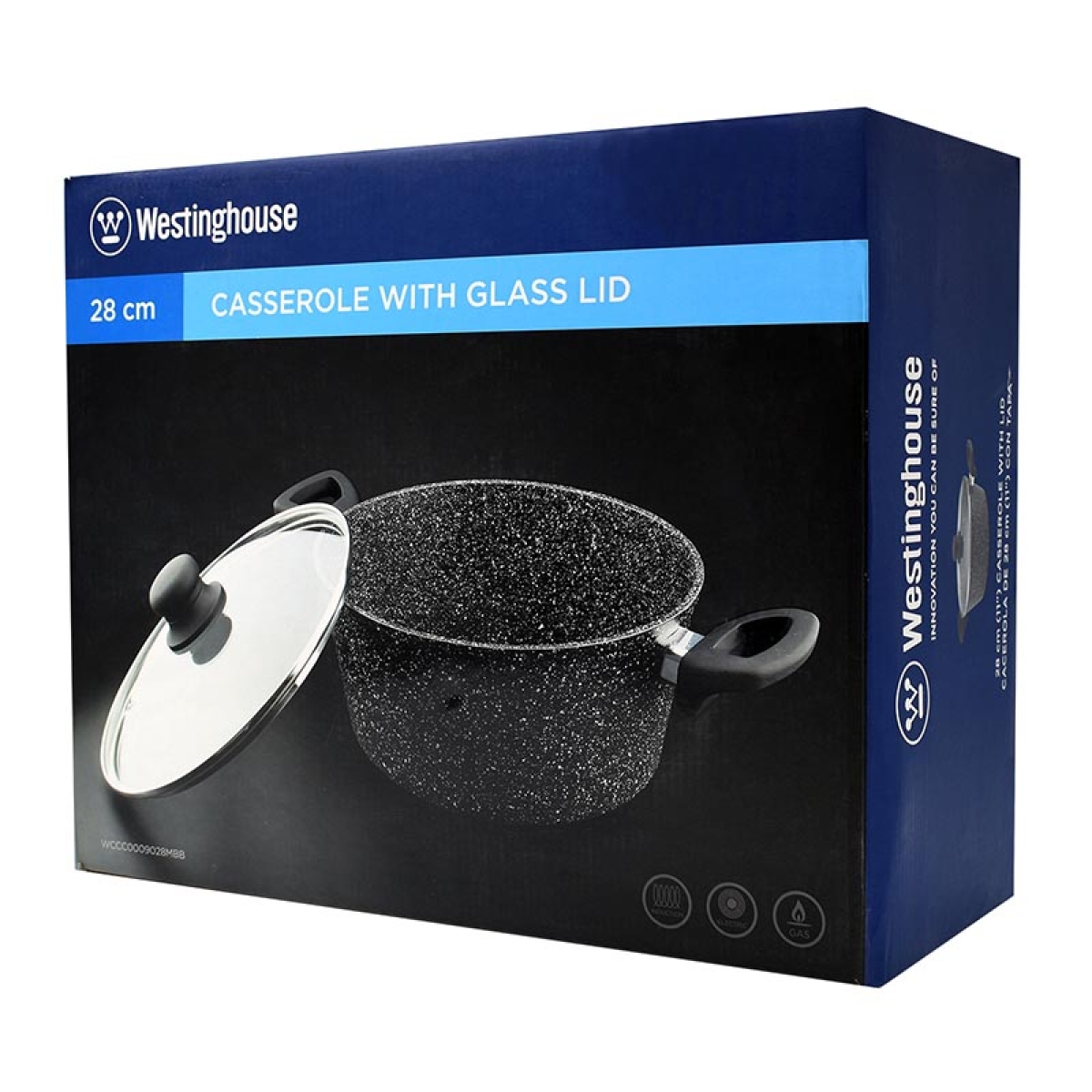 WCCC0009028MBB Βαθιά Κατσαρόλα Αλουμινίου 7.1Lt 24cm με Αντικολλητική Επίστρωση με Γυάλινο Καπάκι - Image 2