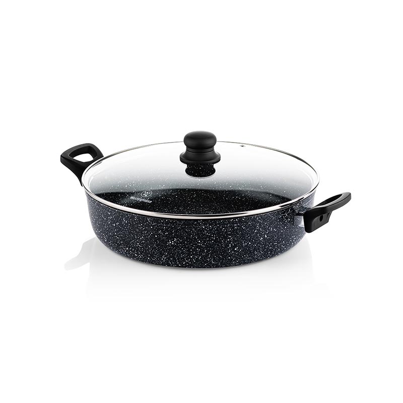 Westinghouse Wccc0009L28Mbb Ρηχή Κατσαρόλα 28Cm 4.5L Αλουμινίου Με Επίστρωση Μάρμαρου Μαύρο