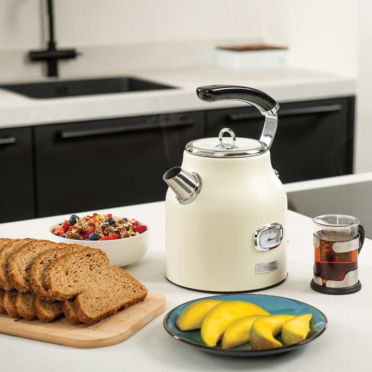 WESTINGHOUSE WKWKH148WH Retro Βραστήρας 1.7L 2200W Vanilla White - Image 4