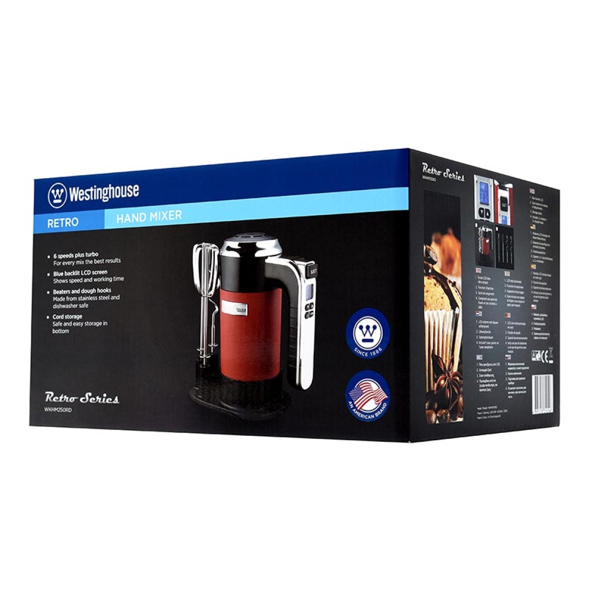 WESTINGHOUSE WKHM250RD Μίξερ Χειρός Κόκκινο – Retro Series 350W με Βάση - Image 2