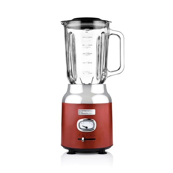WESTINGHOUSE WKBE221RD Retro Series Μπλέντερ 600W με Γυάλινη Κανάτα 1.5L Κόκκινο
