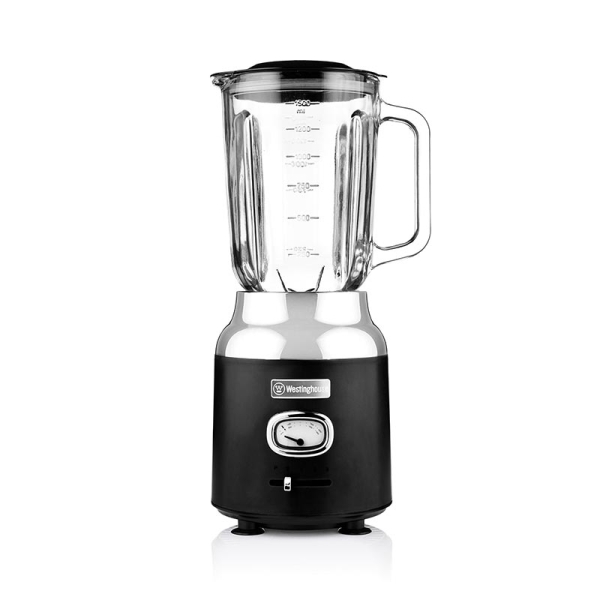 WESTINGHOUSE WKBE221BK Retro Series Μπλέντερ 1.5L 600W Μαύρο με Γυάλινη Κανάτα