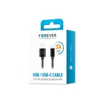 Forever Καλώδιο USB-A σε Type C 3A 1m Μαύρο GSM106365 - Image 2